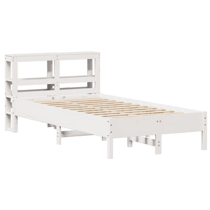 Cama sem colchão 120x190 cm madeira de pinho maciça branco