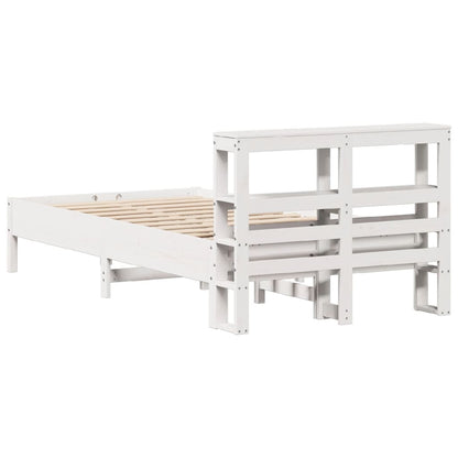 Cama sem colchão 120x190 cm madeira de pinho maciça branco