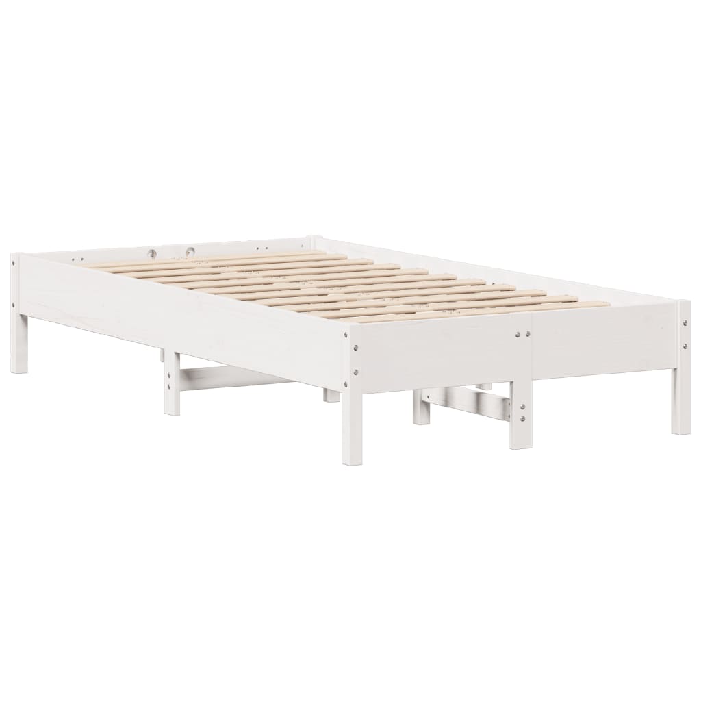 Cama sem colchão 120x190 cm madeira de pinho maciça branco