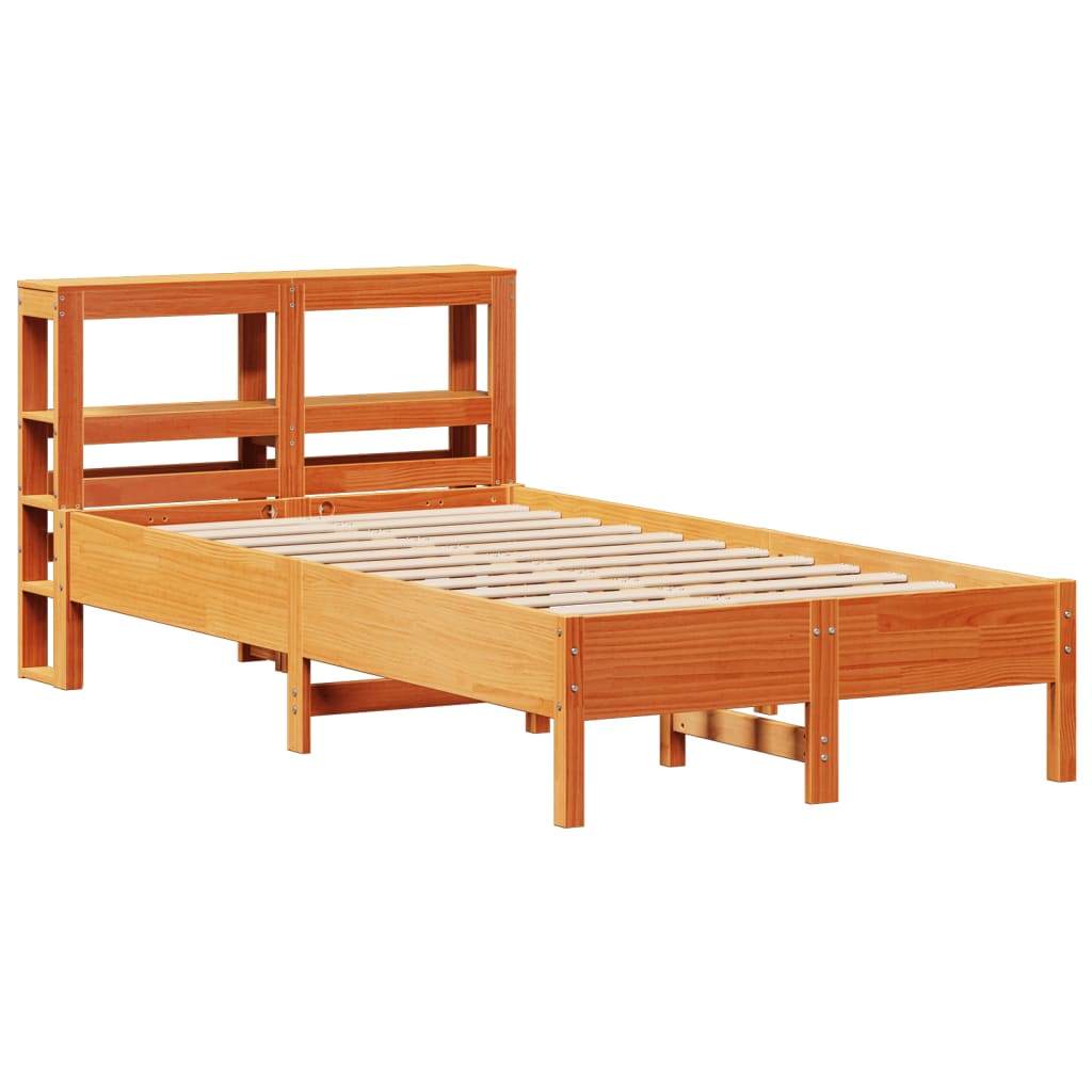 Cama sem colchão 90x190 cm madeira de pinho maciça castanho-mel