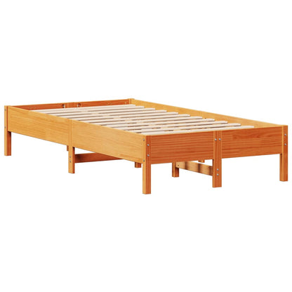 Cama sem colchão 90x190 cm madeira de pinho maciça castanho-mel