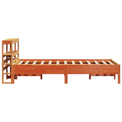 Cama sem colchão 75x190 cm madeira de pinho maciça castanho-mel