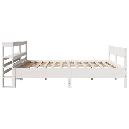 Cama sem colchão 180x200 cm madeira de pinho maciça branco