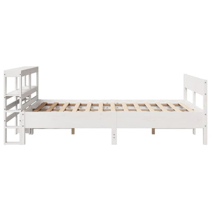 Cama sem colchão 150x200 cm madeira de pinho maciça branco