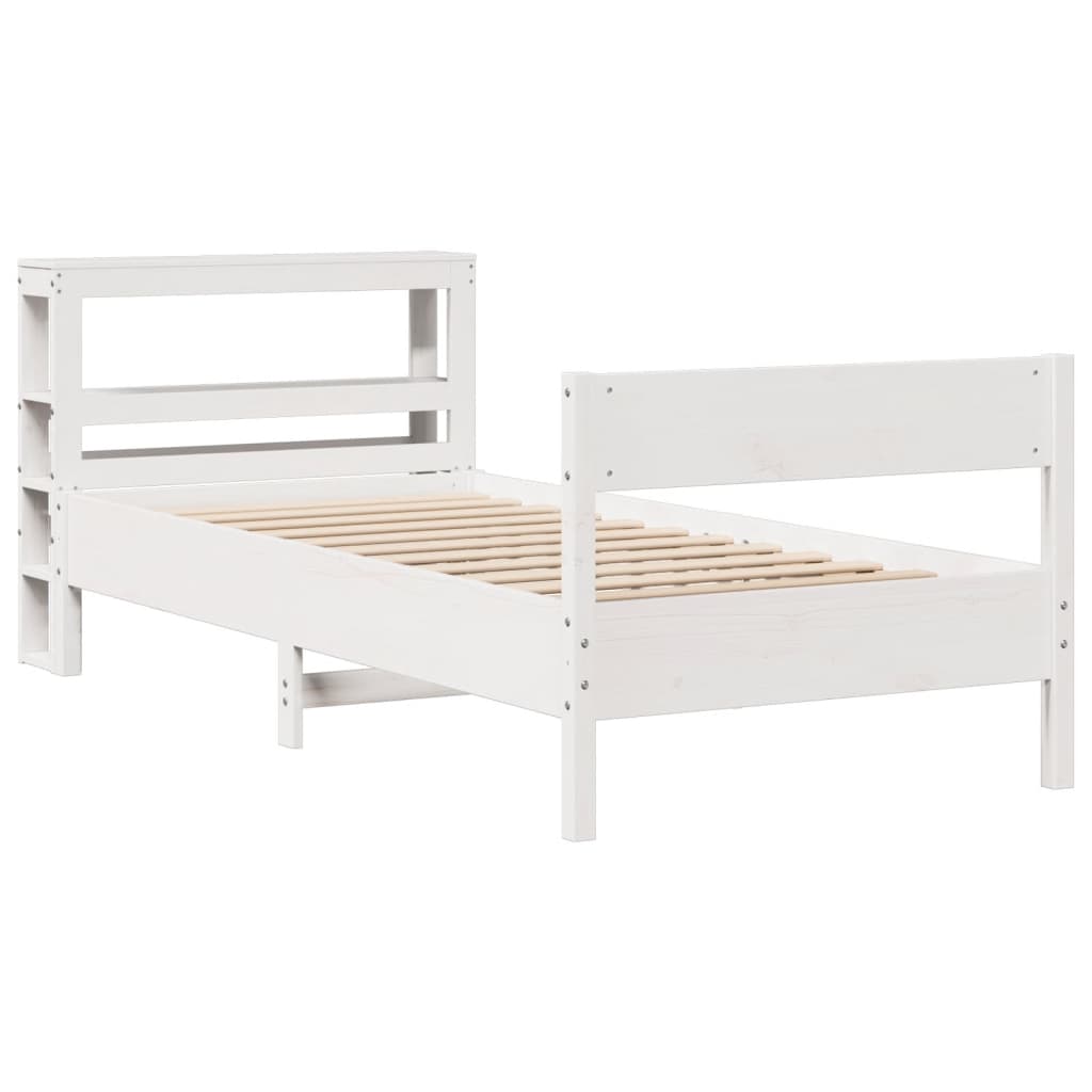 Cama sem colchão 90x190 cm madeira de pinho maciça branco