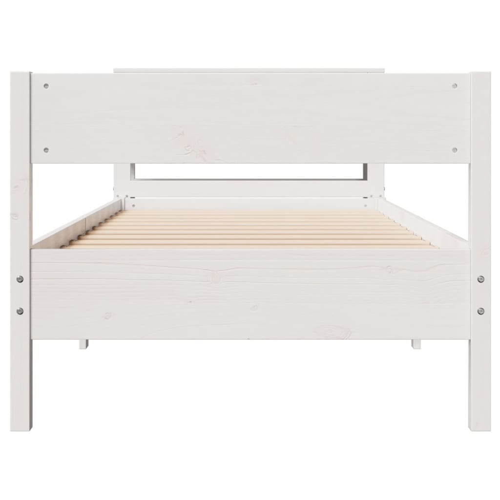 Cama sem colchão 90x190 cm madeira de pinho maciça branco