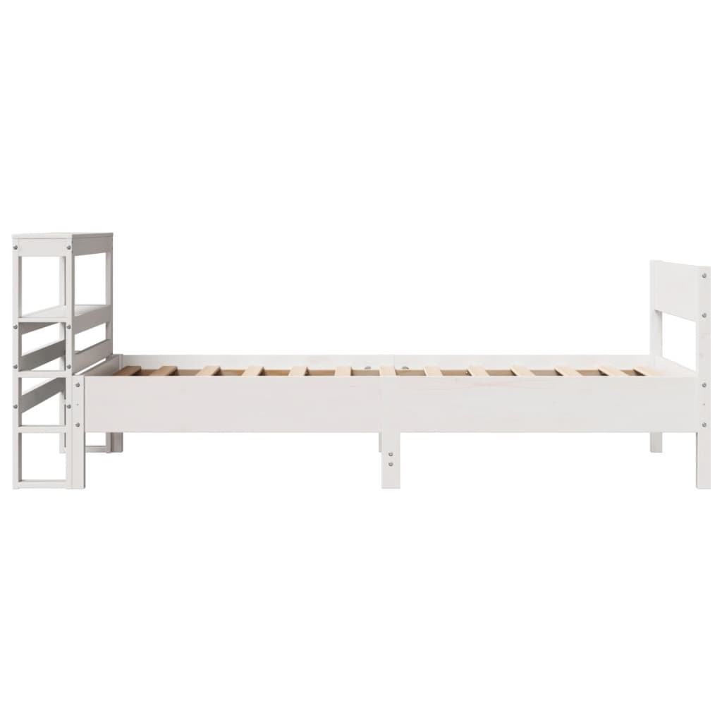 Cama sem colchão 90x190 cm madeira de pinho maciça branco