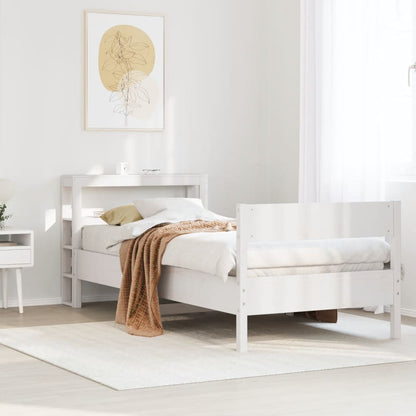 Cama sem colchão 90x190 cm madeira de pinho maciça branco