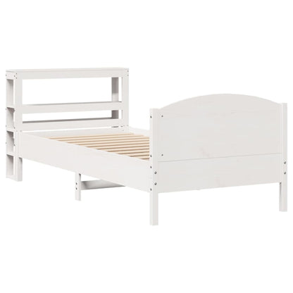 Cama sem colchão 75x190 cm madeira de pinho maciça branco