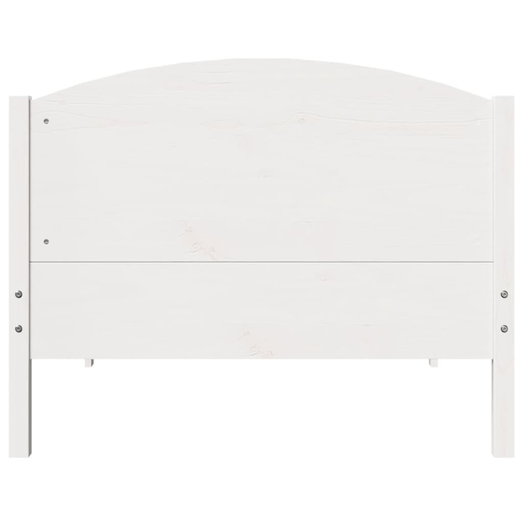 Cama sem colchão 75x190 cm madeira de pinho maciça branco