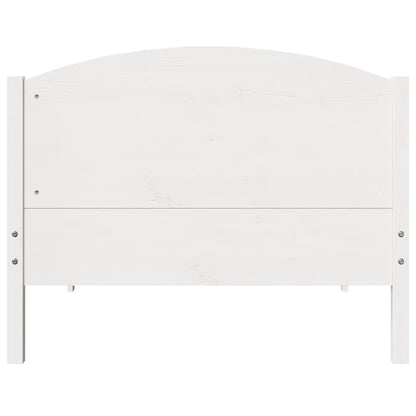 Cama sem colchão 75x190 cm madeira de pinho maciça branco