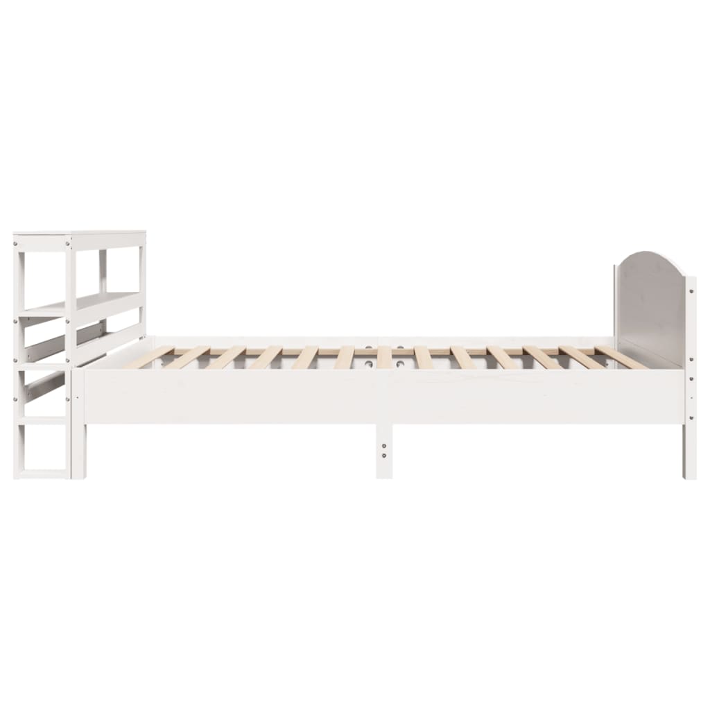 Cama sem colchão 75x190 cm madeira de pinho maciça branco