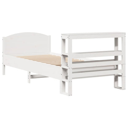 Cama sem colchão 75x190 cm madeira de pinho maciça branco