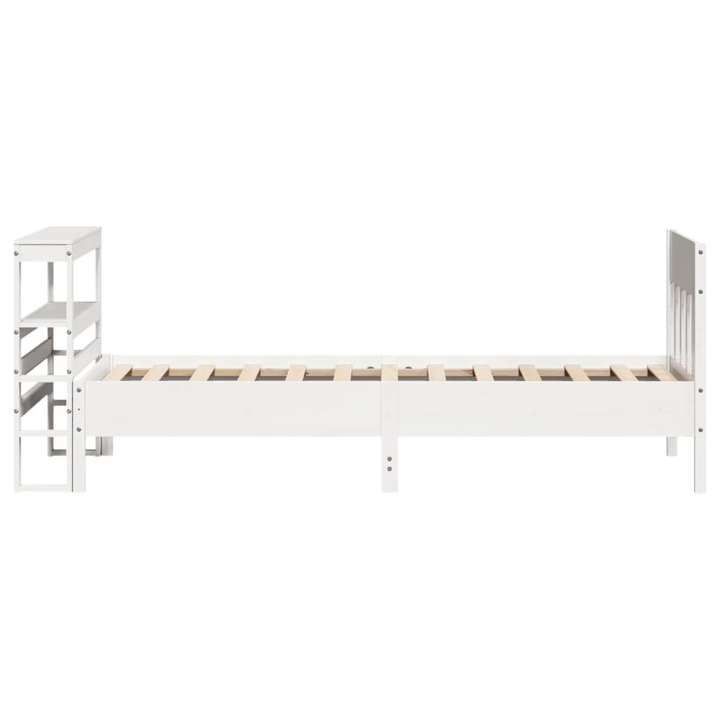 Cama sem colchão 75x190 cm madeira de pinho maciça branco