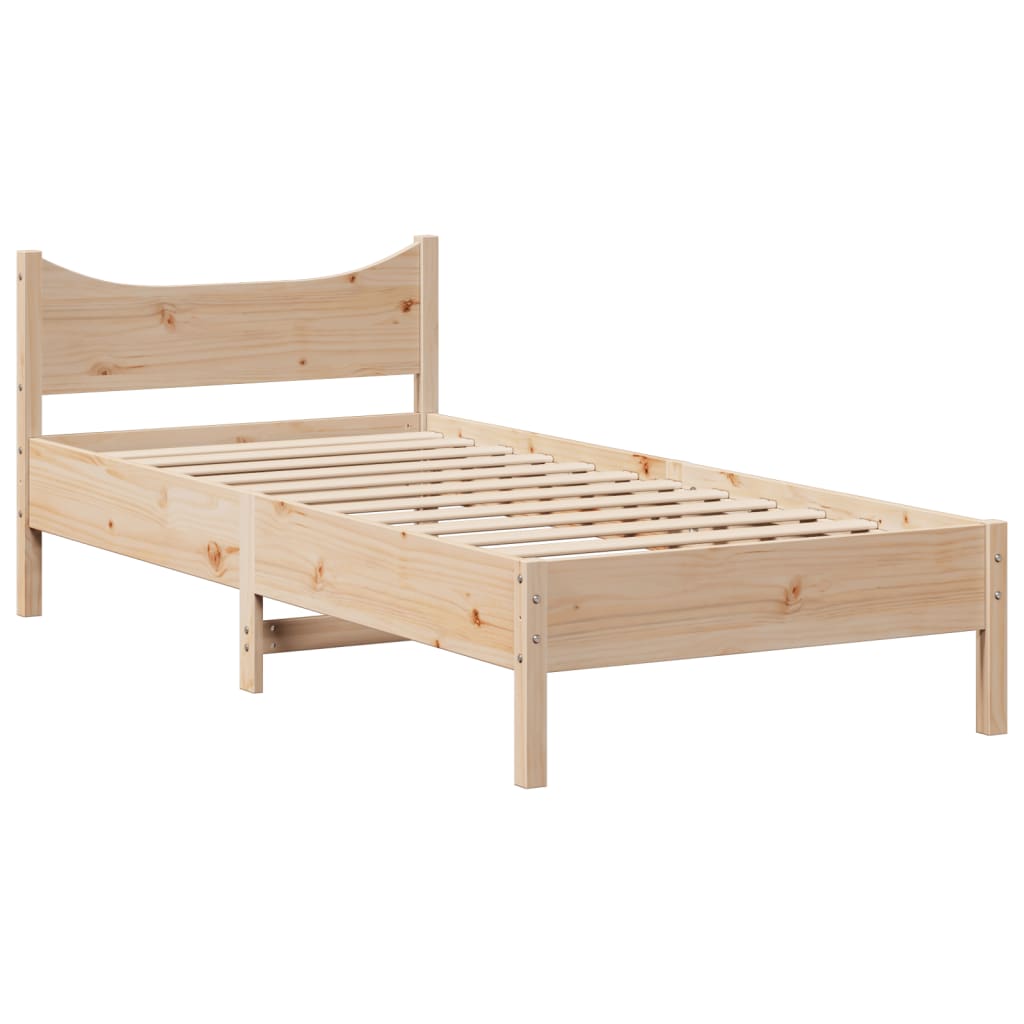 Estrutura de cama com cabeceira 90x190 cm pinho maciço