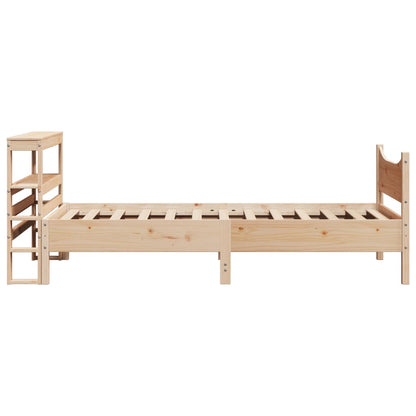 Estrutura de cama com cabeceira 90x190 cm pinho maciço