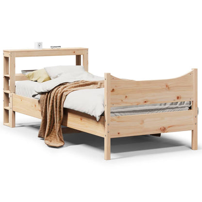 Estrutura de cama com cabeceira 90x190 cm pinho maciço