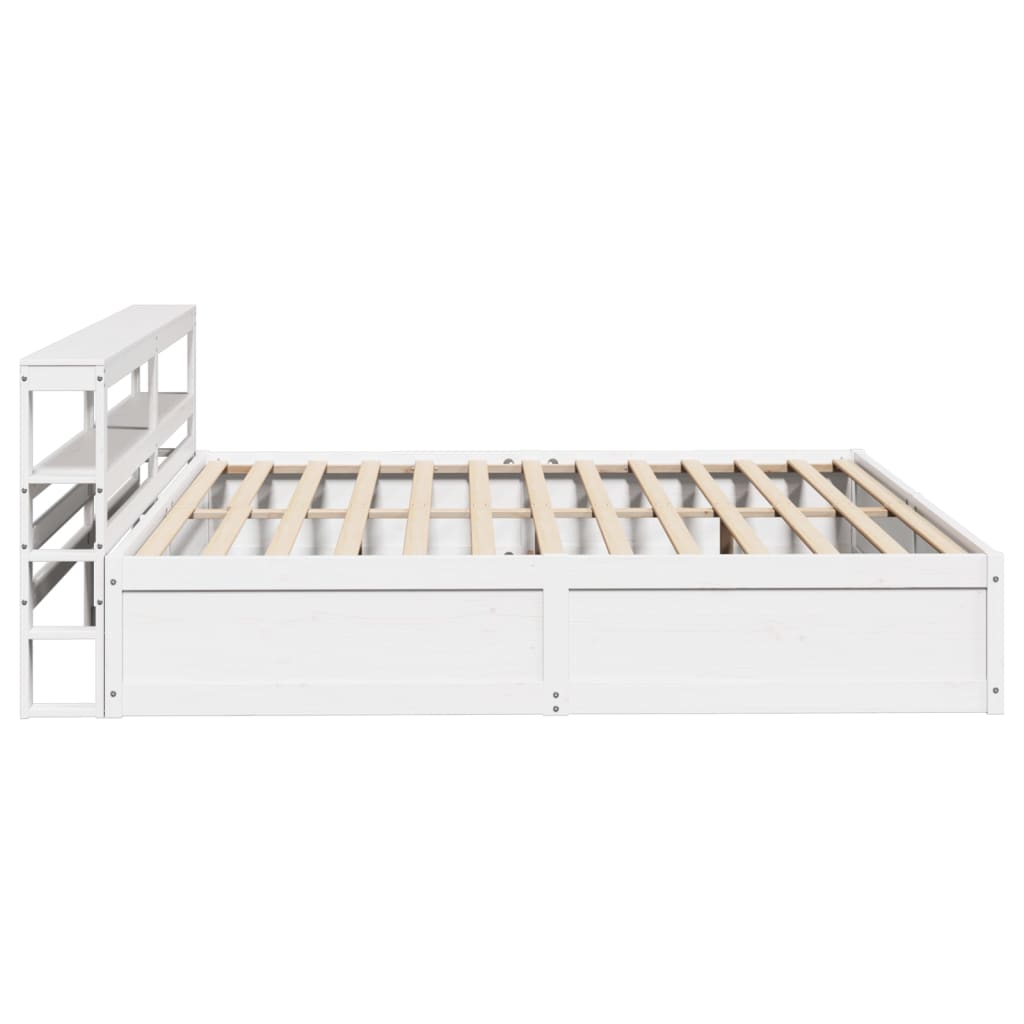 Estrutura de cama com cabeceira 180x200cm pinho maciço branco