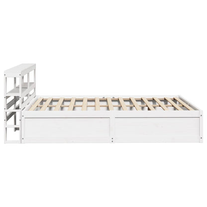 Estrutura de cama com cabeceira 160x200 cm pinho maciço branco