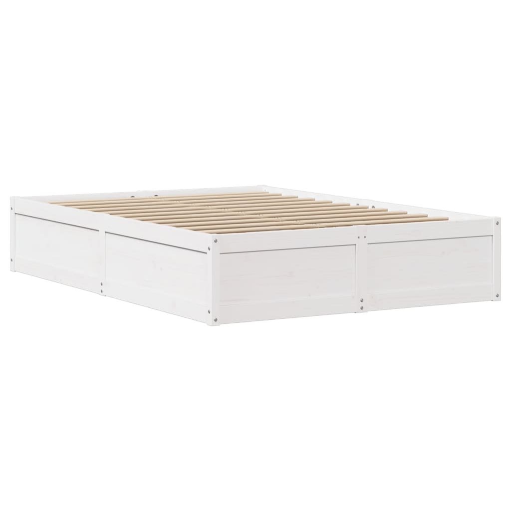 Estrutura de cama com cabeceira 120x200 cm pinho maciço branco