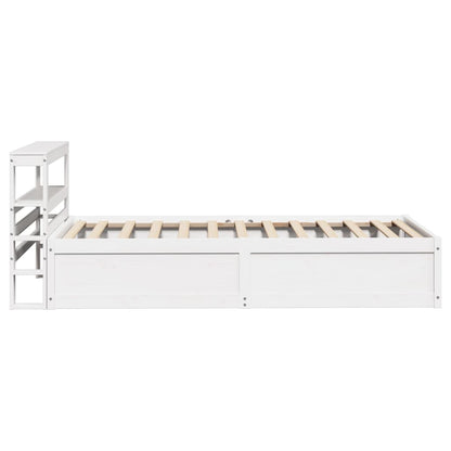 Estrutura de cama com cabeceira 100x200cm pinho maciço branco