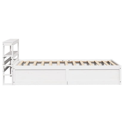 Estrutura de cama com cabeceira 90x200 cm pinho maciço branco