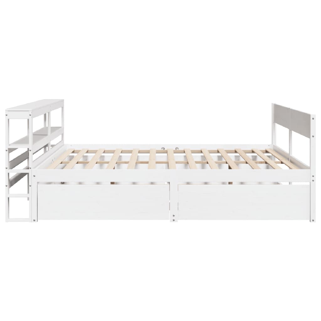 Cama sem colchão 180x200 cm madeira de pinho maciça branco