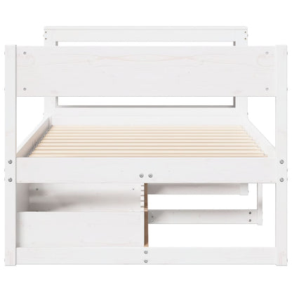 Cama sem colchão 100x200 cm madeira de pinho maciça branco