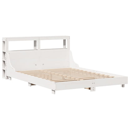 Cama sem colchão 135x190 cm madeira de pinho maciça branco