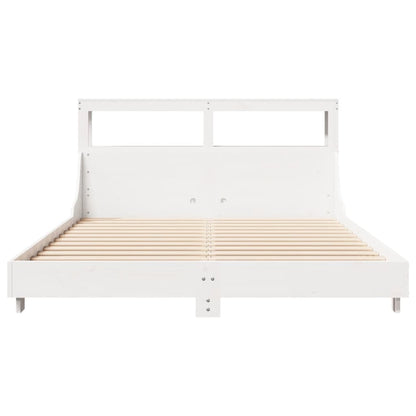 Cama sem colchão 135x190 cm madeira de pinho maciça branco