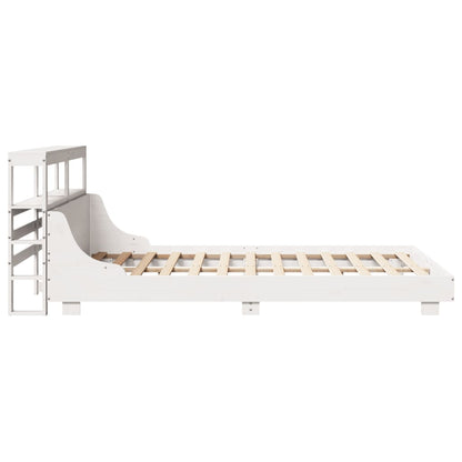 Cama sem colchão 135x190 cm madeira de pinho maciça branco