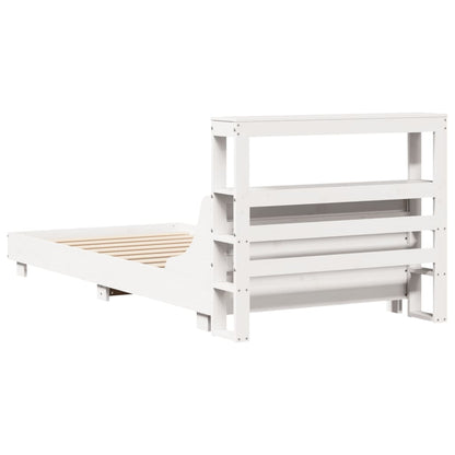 Cama sem colchão 75x190 cm madeira de pinho maciça branco