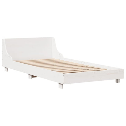 Cama sem colchão 75x190 cm madeira de pinho maciça branco