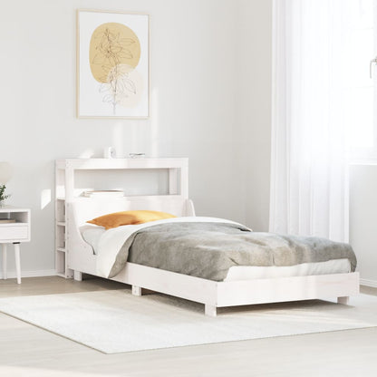 Cama sem colchão 75x190 cm madeira de pinho maciça branco