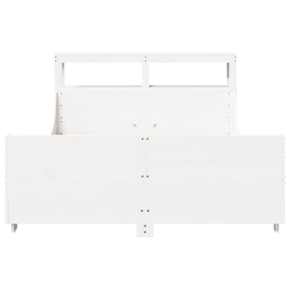 Cama sem colchão 135x190 cm madeira de pinho maciça branco