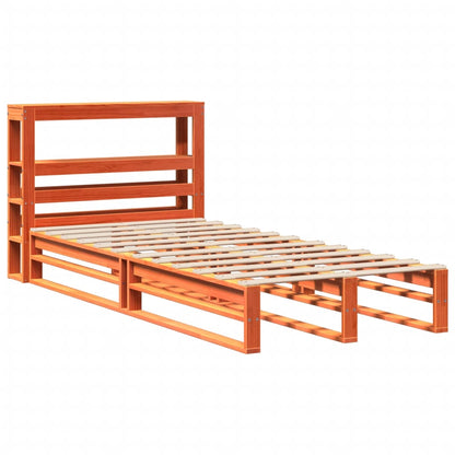 Cama sem colchão 75x190 cm madeira de pinho maciça castanho-mel