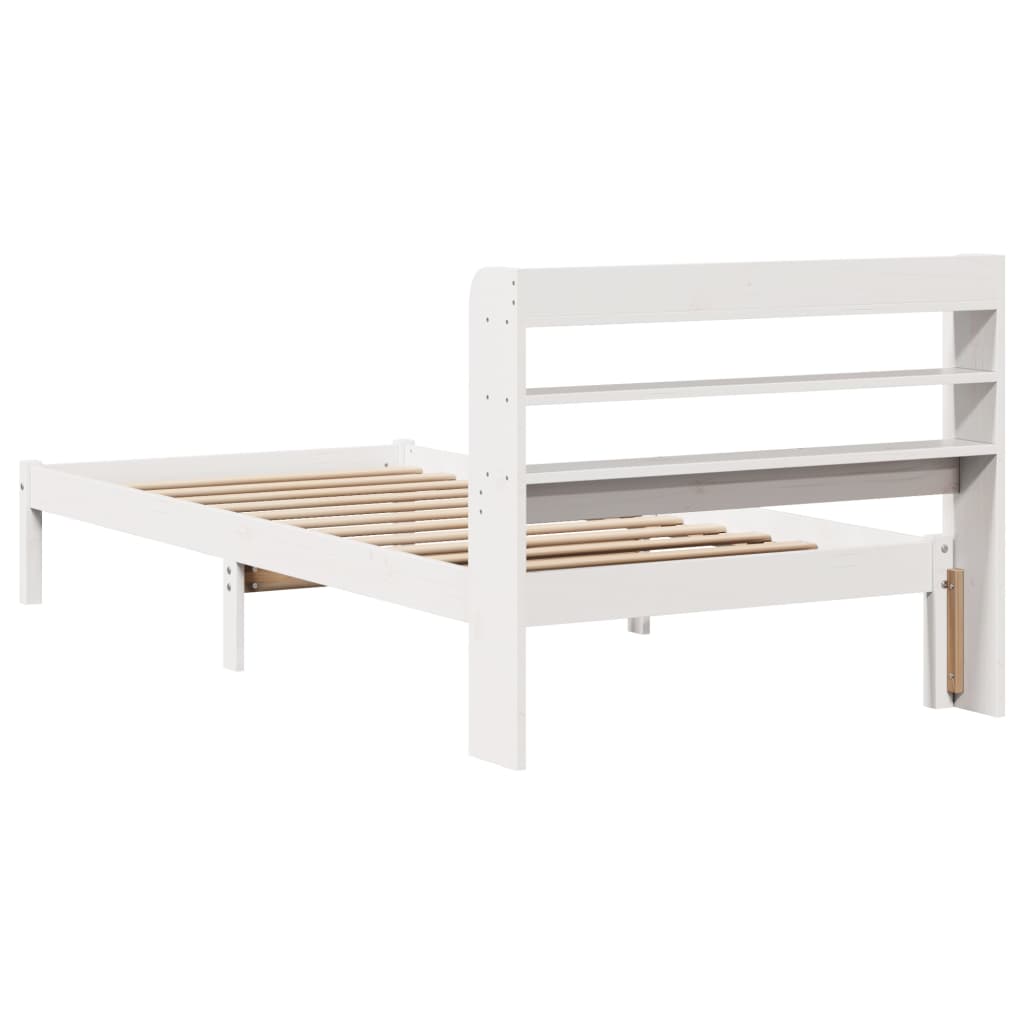 Cama sem colchão 90x190 cm madeira de pinho maciça branco