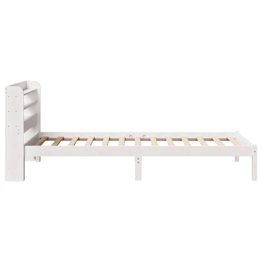 Cama sem colchão 90x200 cm madeira de pinho maciça branco