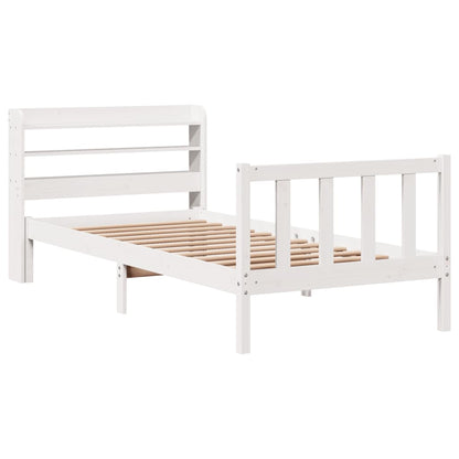 Cama sem colchão 90x190 cm madeira de pinho maciça branco