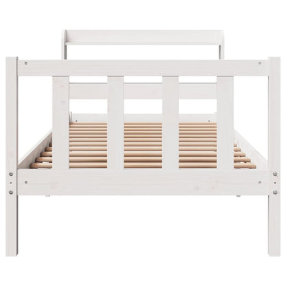 Cama sem colchão 90x190 cm madeira de pinho maciça branco