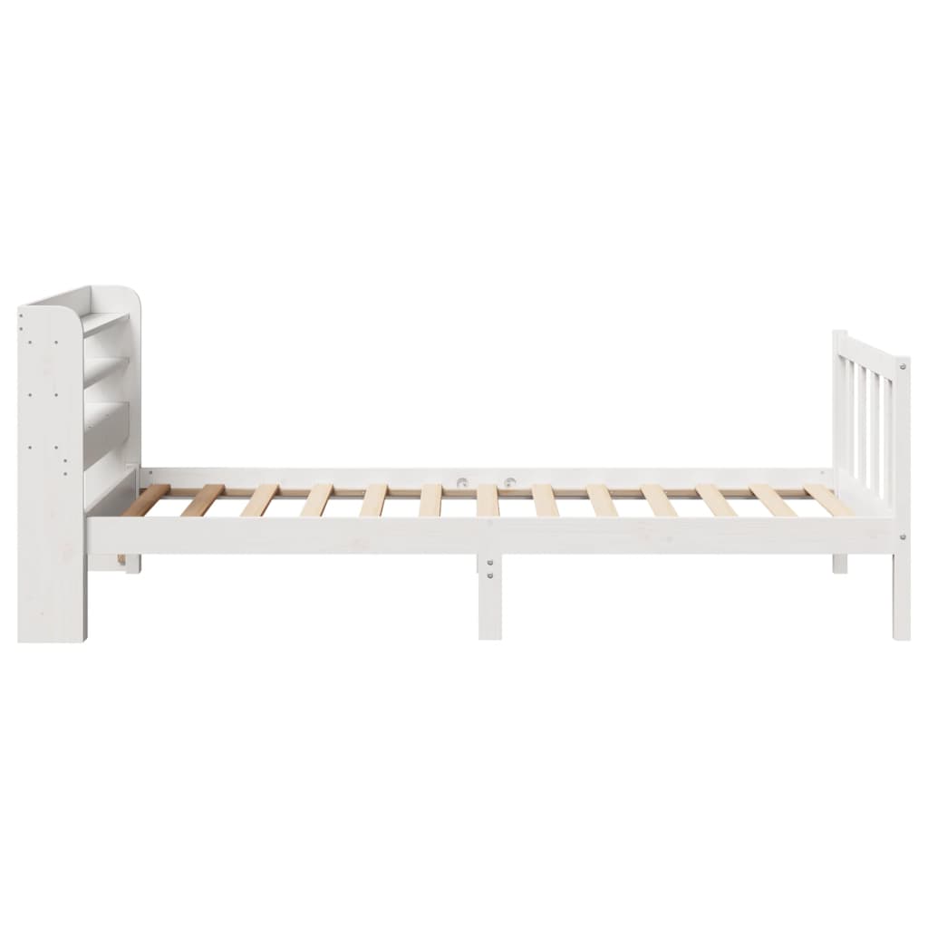 Cama sem colchão 90x190 cm madeira de pinho maciça branco