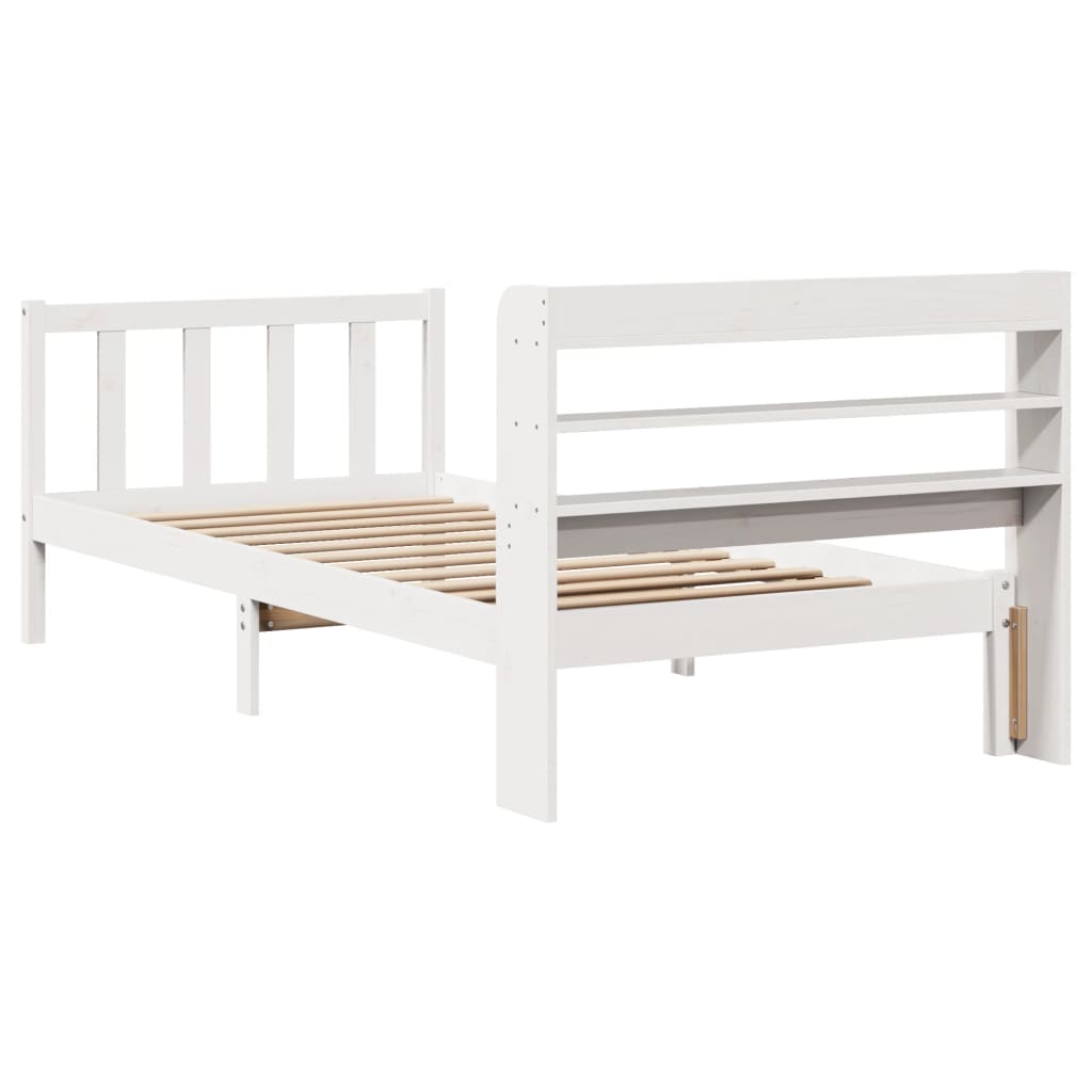 Cama sem colchão 90x190 cm madeira de pinho maciça branco