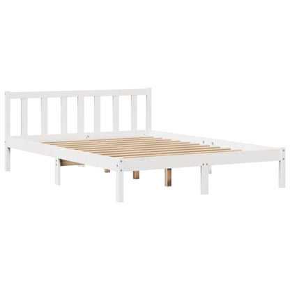 Cama sem colchão 120x190 cm madeira de pinho maciça branco