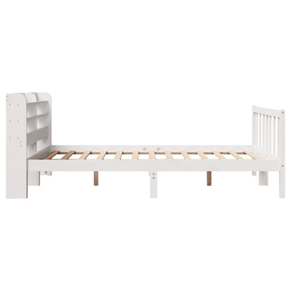 Cama sem colchão 135x190 cm madeira de pinho maciça branco