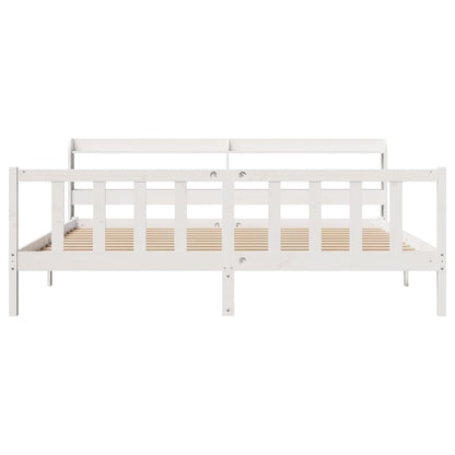 Cama sem colchão 180x200 cm madeira de pinho maciça branco