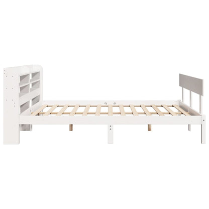 Cama sem colchão 140x190 cm madeira de pinho maciça branco