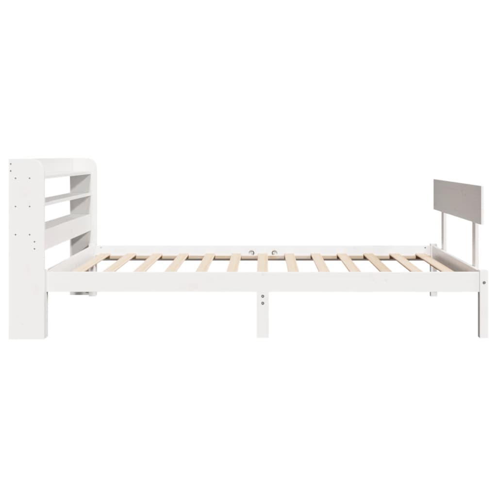 Cama sem colchão 90x200 cm madeira de pinho maciça branco