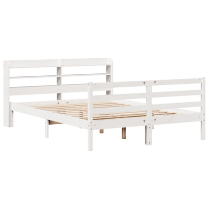 Estrutura cama c/ cabeceira 120x190 cm pinho maciço branco