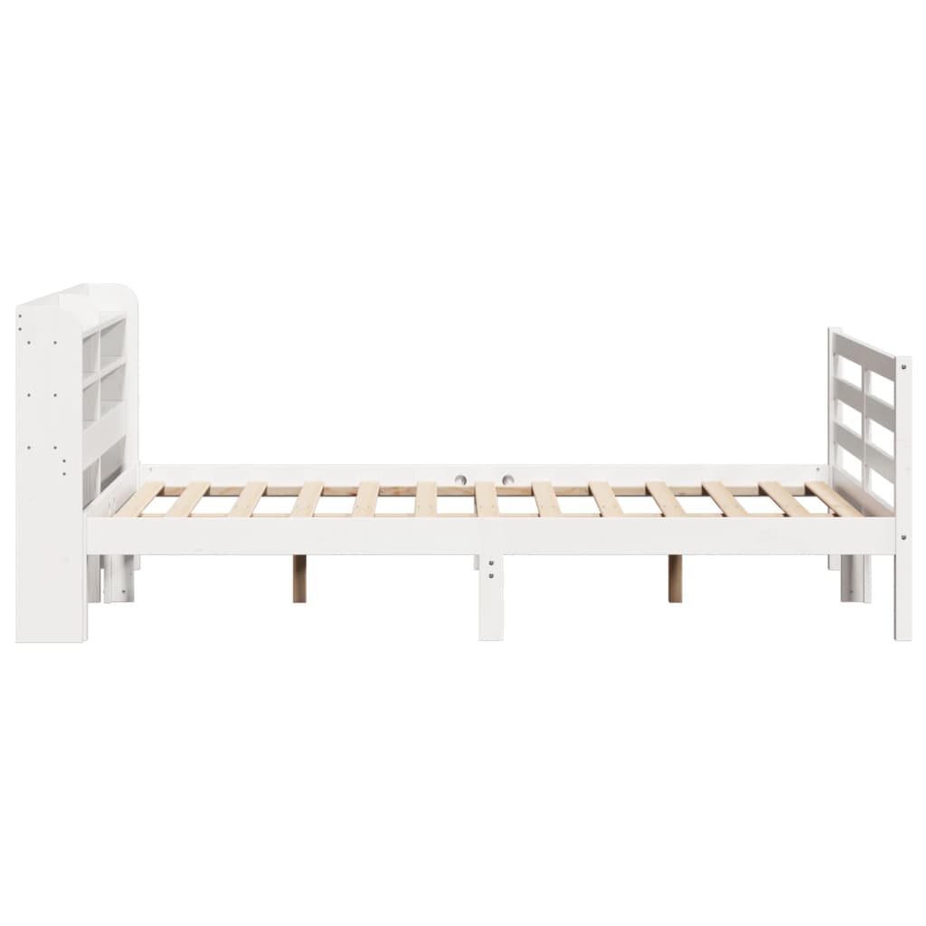 Estrutura cama c/ cabeceira 120x190 cm pinho maciço branco