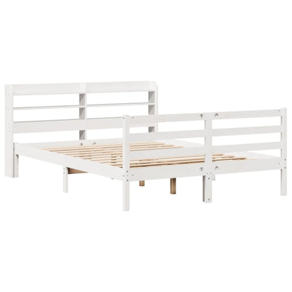 Estrutura cama c/ cabeceira 135x190 cm pinho maciço branco